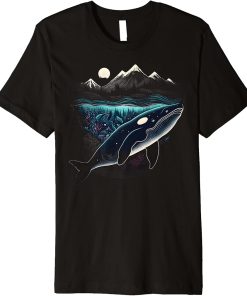 Colourful mystical orca whale watching dolphin pottwhale orca whale Premium T-Shirt