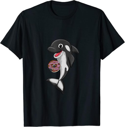 Donut Food Love Killer Whale Orca Lover Animal Womens T-Shirt