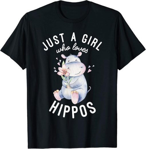 Hippo Tshirt For Girls, Hippo Lover Tshirt, Cute Hippo T-Shirt