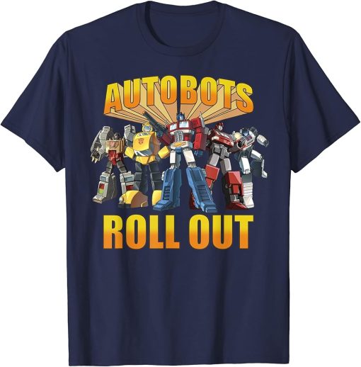 Retro Autobots Roll Out Group Shot T-Shirt